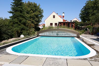 Oval swimming pool