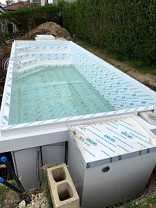 Piscine à débordement avec bain à remous à Brno Medlánky